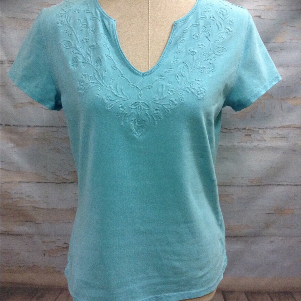 Short-sleeve Teal Top